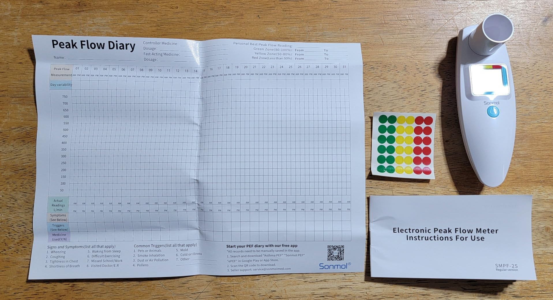 Sonmol Digital Peak Flow Meter PEF FEV1 Tester with Color Indicators customer photo 2