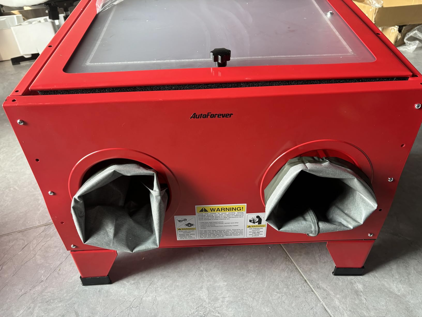 ‎AutoForever 25 Gallon Bench Top Air Sandblasting Cabinet,Orange customer photo 1
