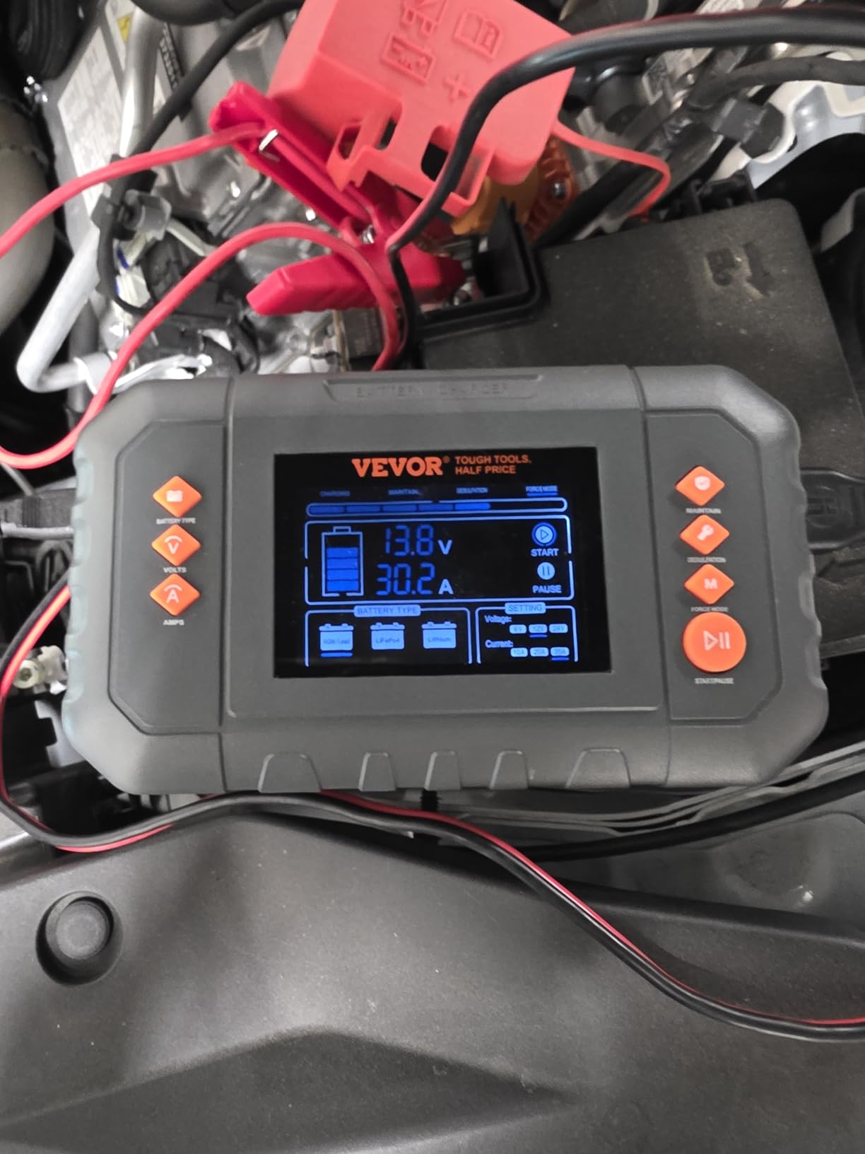 VEVOR Smart Battery Charger, 35-Amp, Lithium Lead-Acid Car Battery Charger customer photo 2