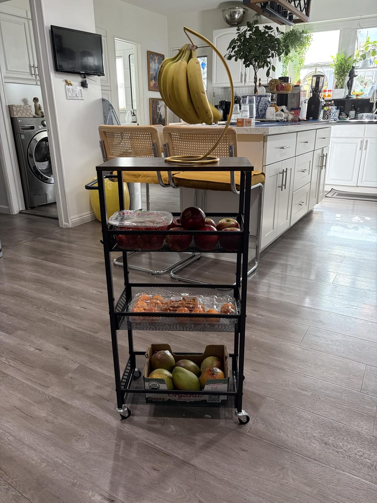 XYZLVSI Utility Slim Storage Cart, 4 Tier Kitchen Narrow Shelf on Wheels customer photo 2