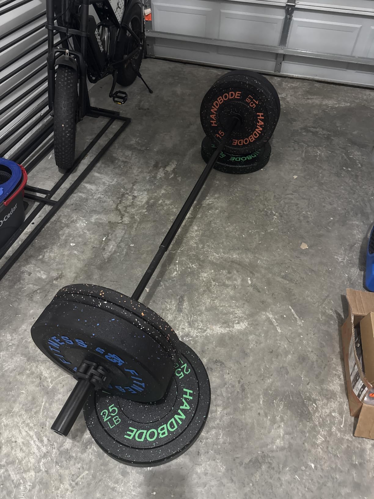 HANDBODE 2-Inch High-Bounce Bumper Plates, Olympic Weight Set, 10-650 lb customer photo 2
