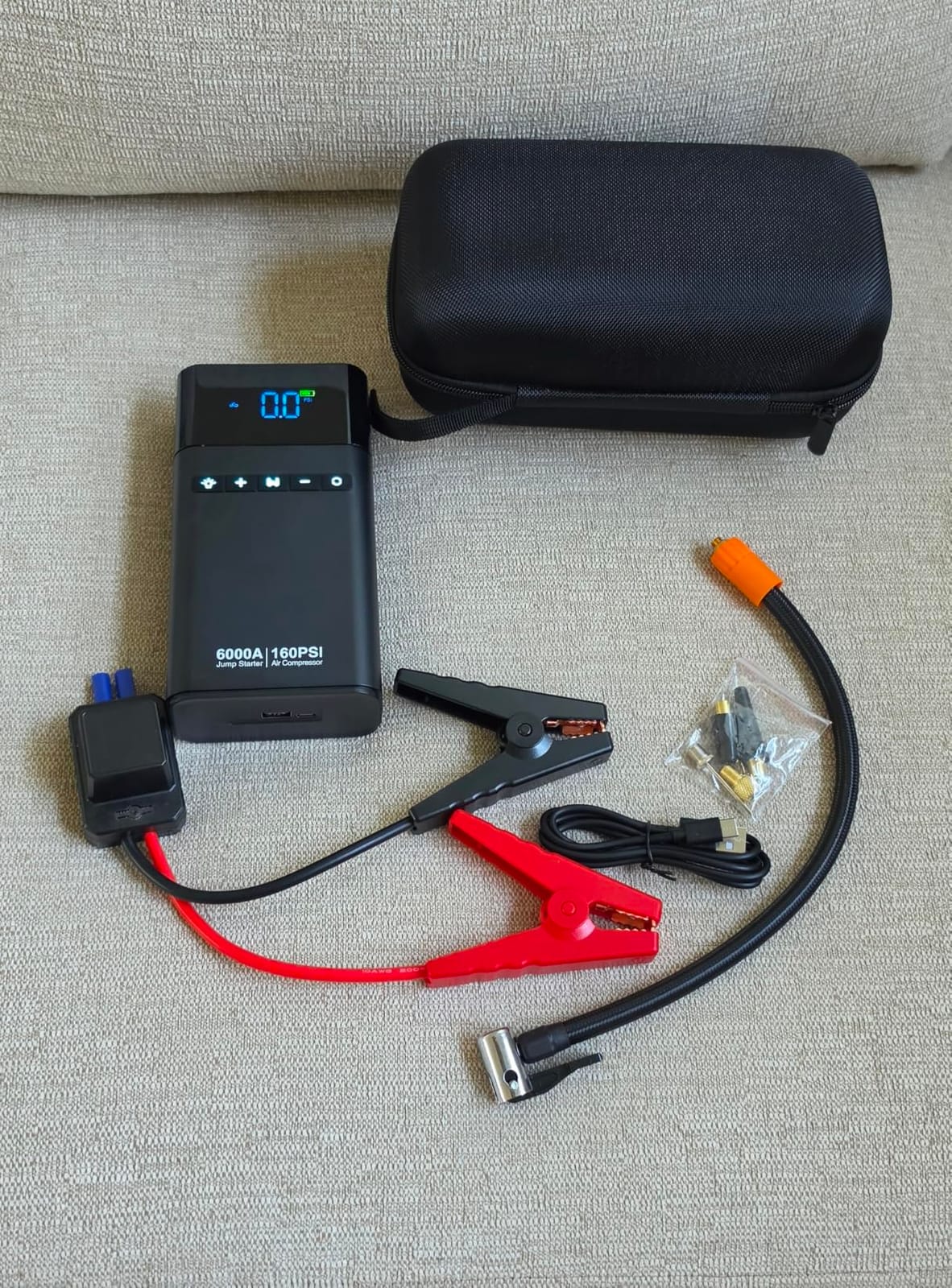 6000A Portable Car Battery Jump Starter with Air Compressor 160PSI customer photo 2