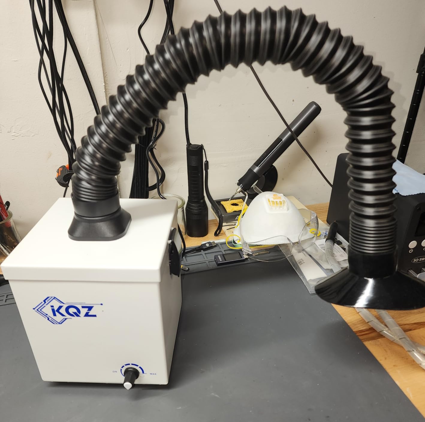 KQZ Laser Fume Extractor with Exhaust for Under 60W Laser Engraver Cutter customer photo 2