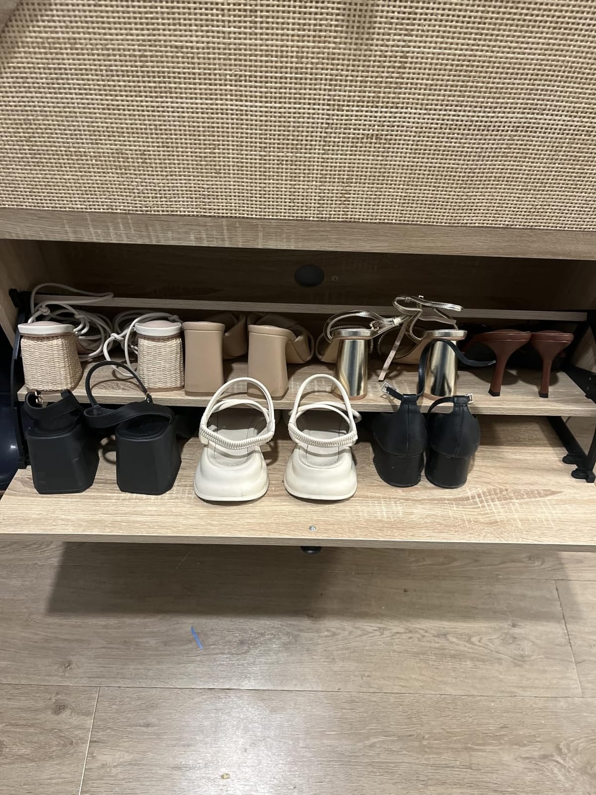 IRONCK Rattan Shoe Cabinet Storage with 2 Flip Drawers, Oak customer photo 2