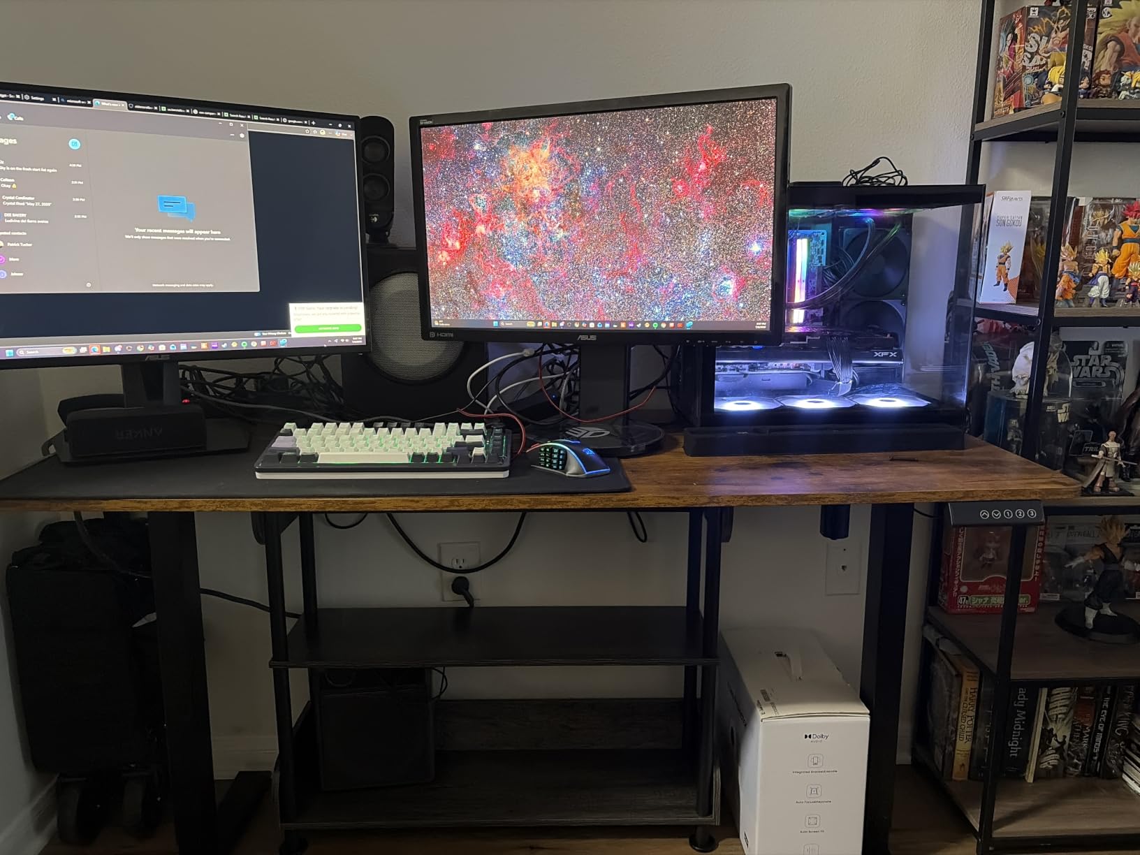Veken 55 Inch Large Electric Standing Desk, Gaming Table, Black customer photo 2