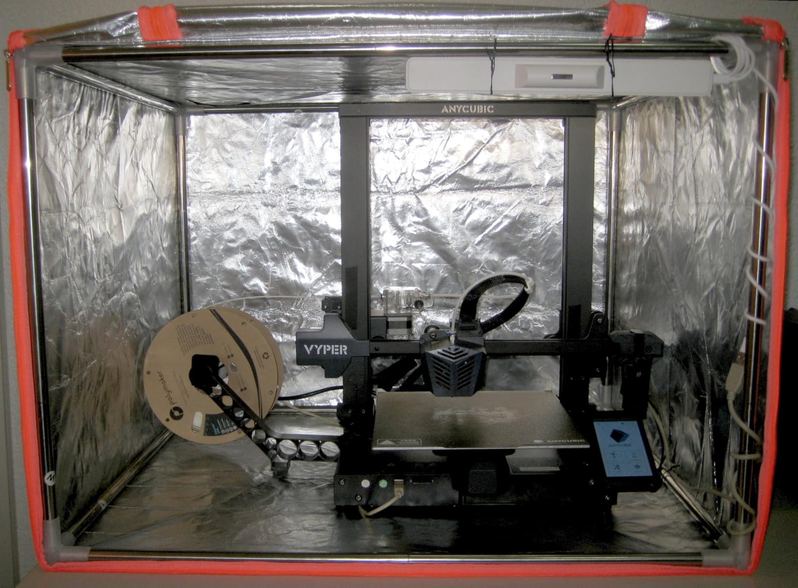 Dual-Placement Resin 3D Printer Enclosure Cover Tent with Adjustable Ventilation Exhaust Fan kit Compatible with Creality Anycubic Elegoo Series Mars 5 Ultra, Photon Mono 4 Resin UV 3D Printer customer photo 2