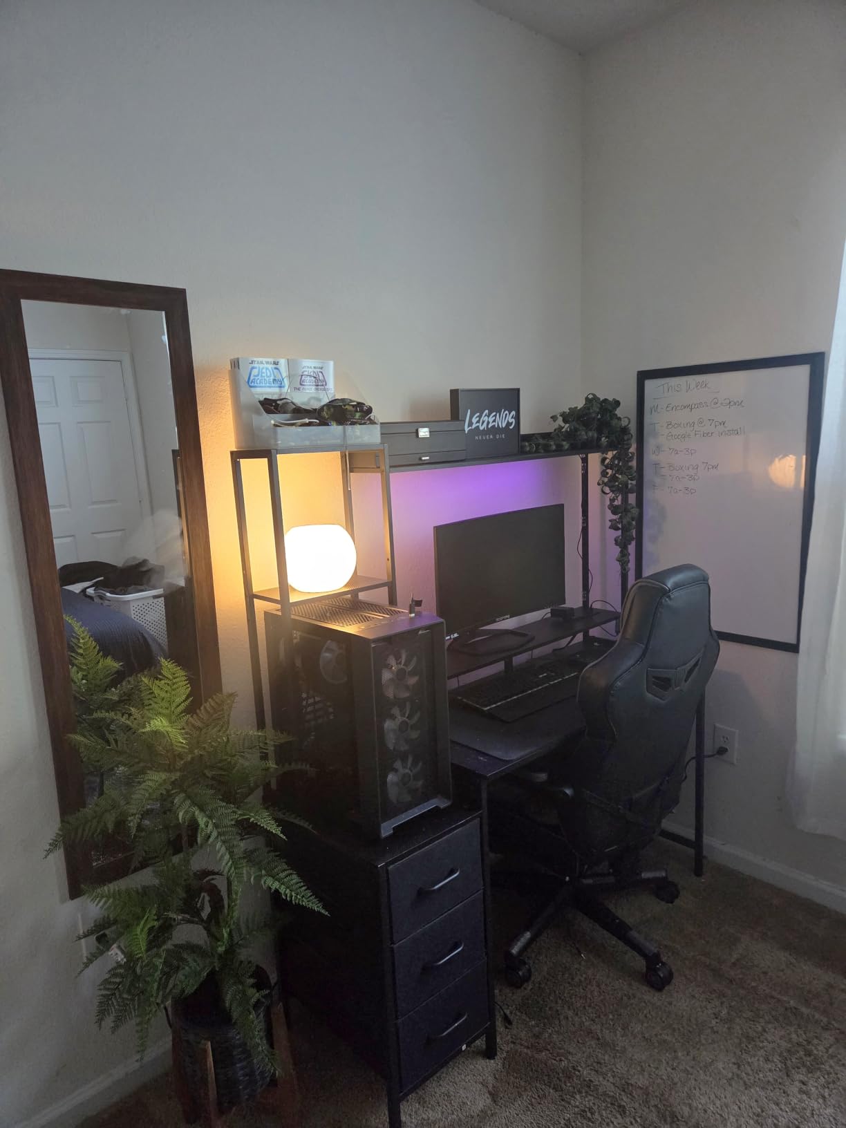 Casaottima 55 Inch Gaming Desk with Hutch & LED Lights & PC Tower Stand customer photo 1