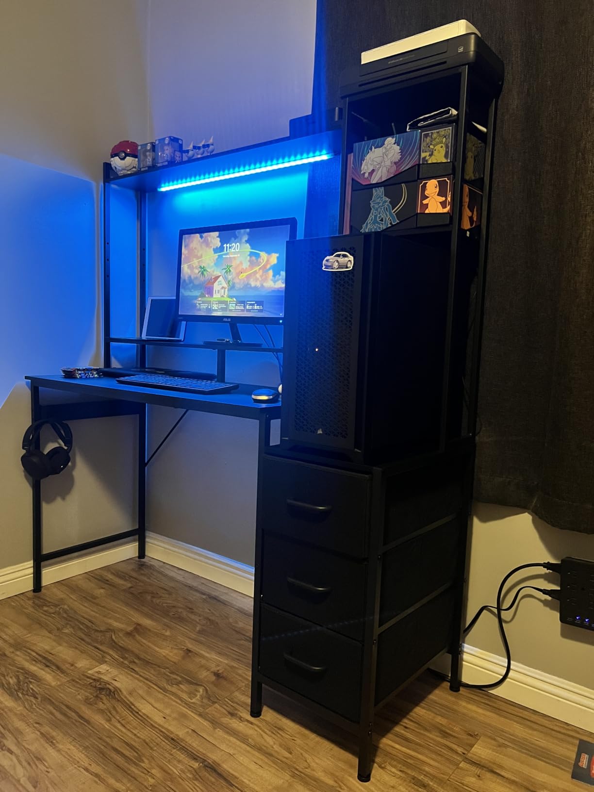 Casaottima 55 Inch Gaming Desk with Hutch & LED Lights & PC Tower Stand customer photo 2