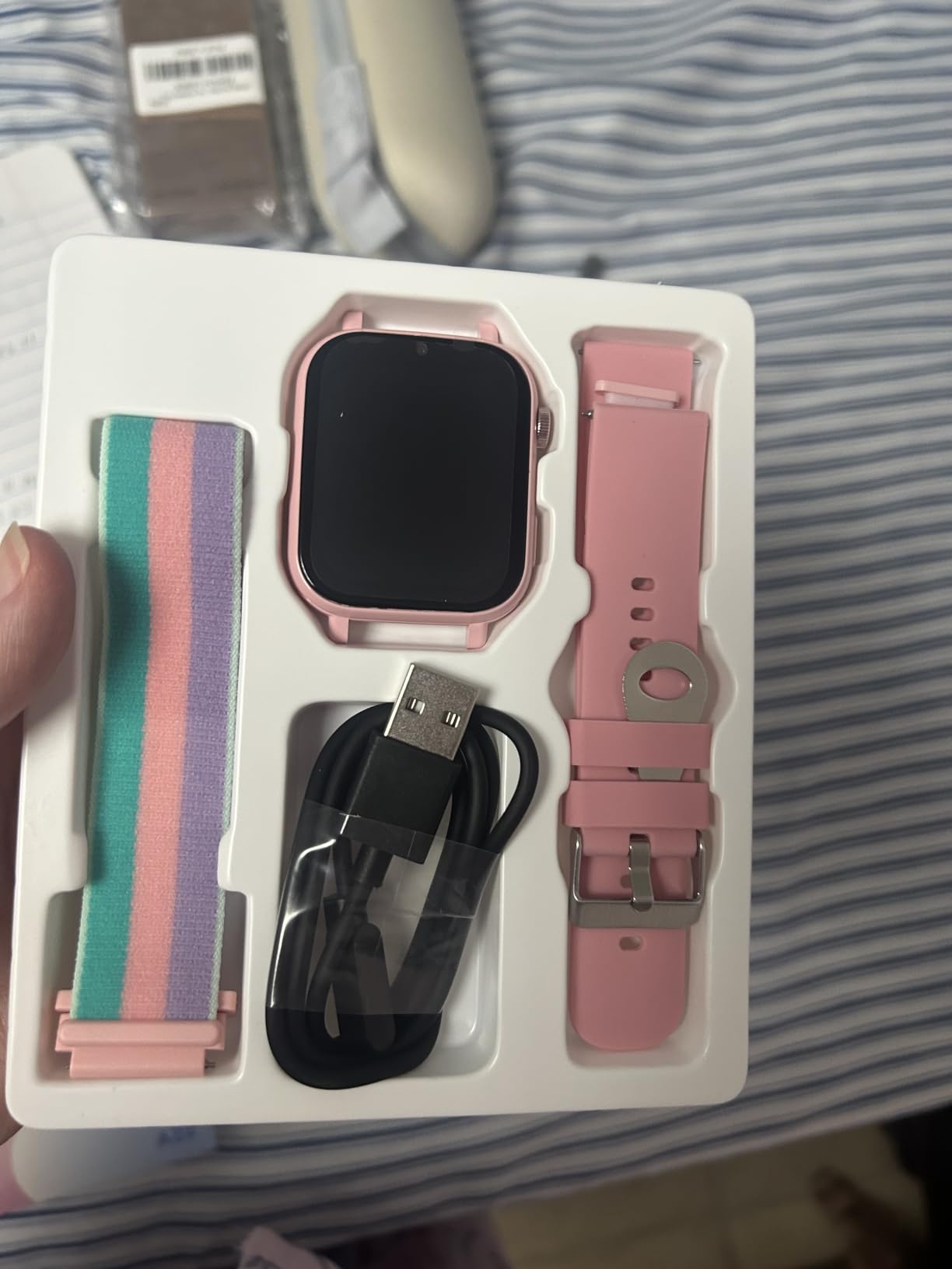 4G Kids Smart Watch Phone GPS, Smartwatch for Boys Girls Ages 4-12 Years with Video Call Chat Class Mode SOS Camera Alarm Games Parental App Touch Watch Gifts for Children (Includes SIM Card) Pink customer photo 1