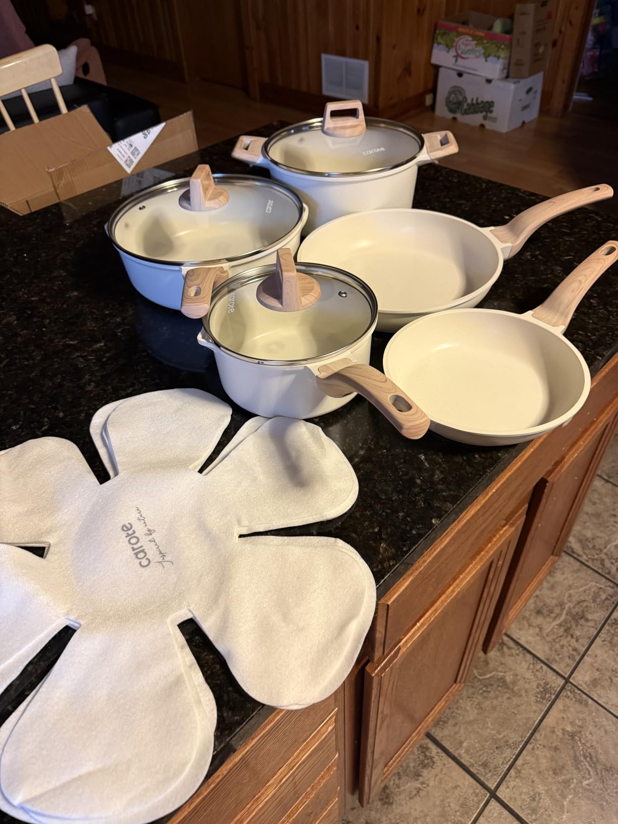 CAROTE Pots and Pans Set, Ceramic Cookware Set, 14pcs customer photo 1