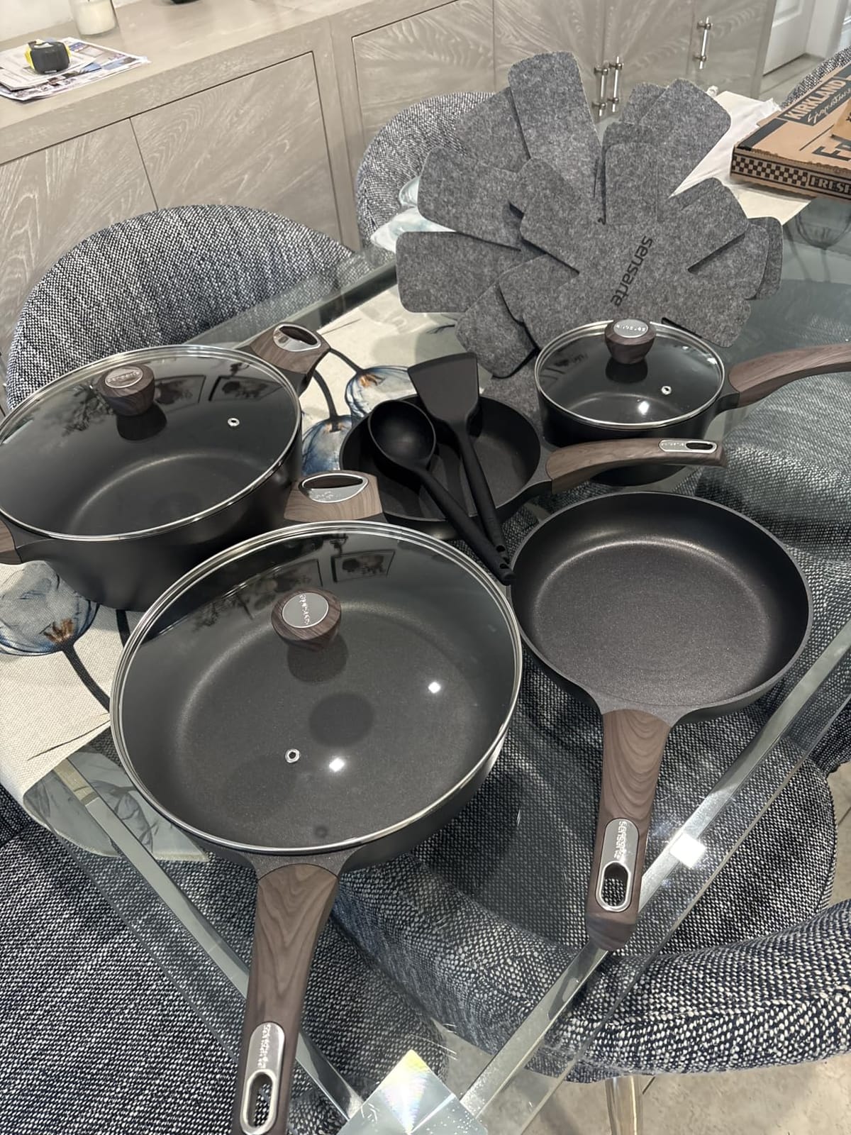 SENSARTE Ceramic Pots and Pans Set Nonstick, Kitchen Cookware Sets, 14-Piece Induction Cookware, Non-toxic Healthy Non Stick Cooking Set, with Frying Pans Set, PFAS PTFE PFOA PFOS Free customer photo 2
