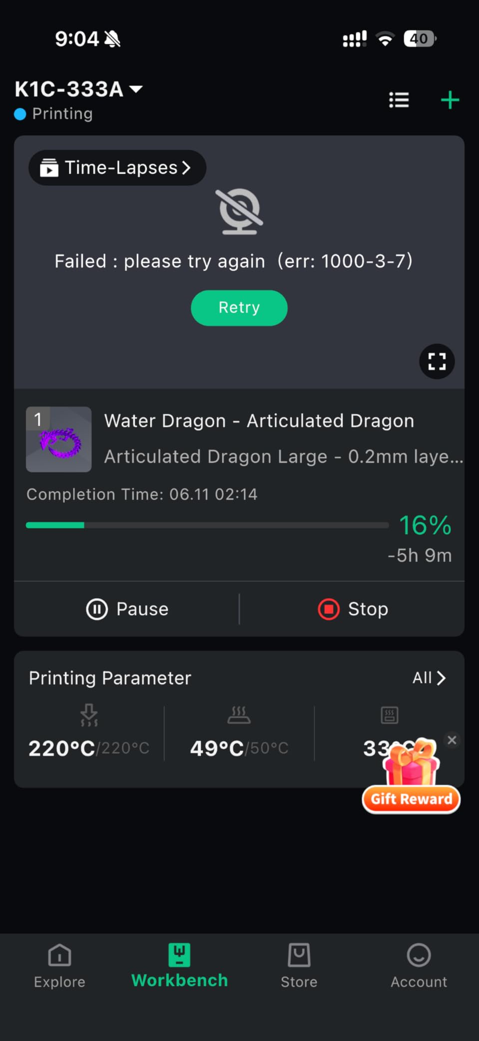 Creality K2 Pro (A) 3D Printer, Support Multi Color 3D Printing Needs CFS, 600mm/s High-Speed Printing, Smart Auto Leveling, Active Chamber Heating, Dual AI Cameras, Large Build Volume 300×300×300 mm customer photo 1