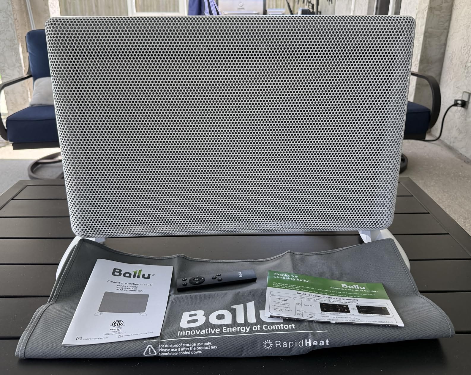 Ballu Mica Infrared Space Heater Indoor Use,Large Room Panel Heater with Programmable Thermostat,WiFi App Control,Portable Stand or Wall Mount,Energy Efficient Smart Quiet Heater,Work with Alexa,White customer photo 2