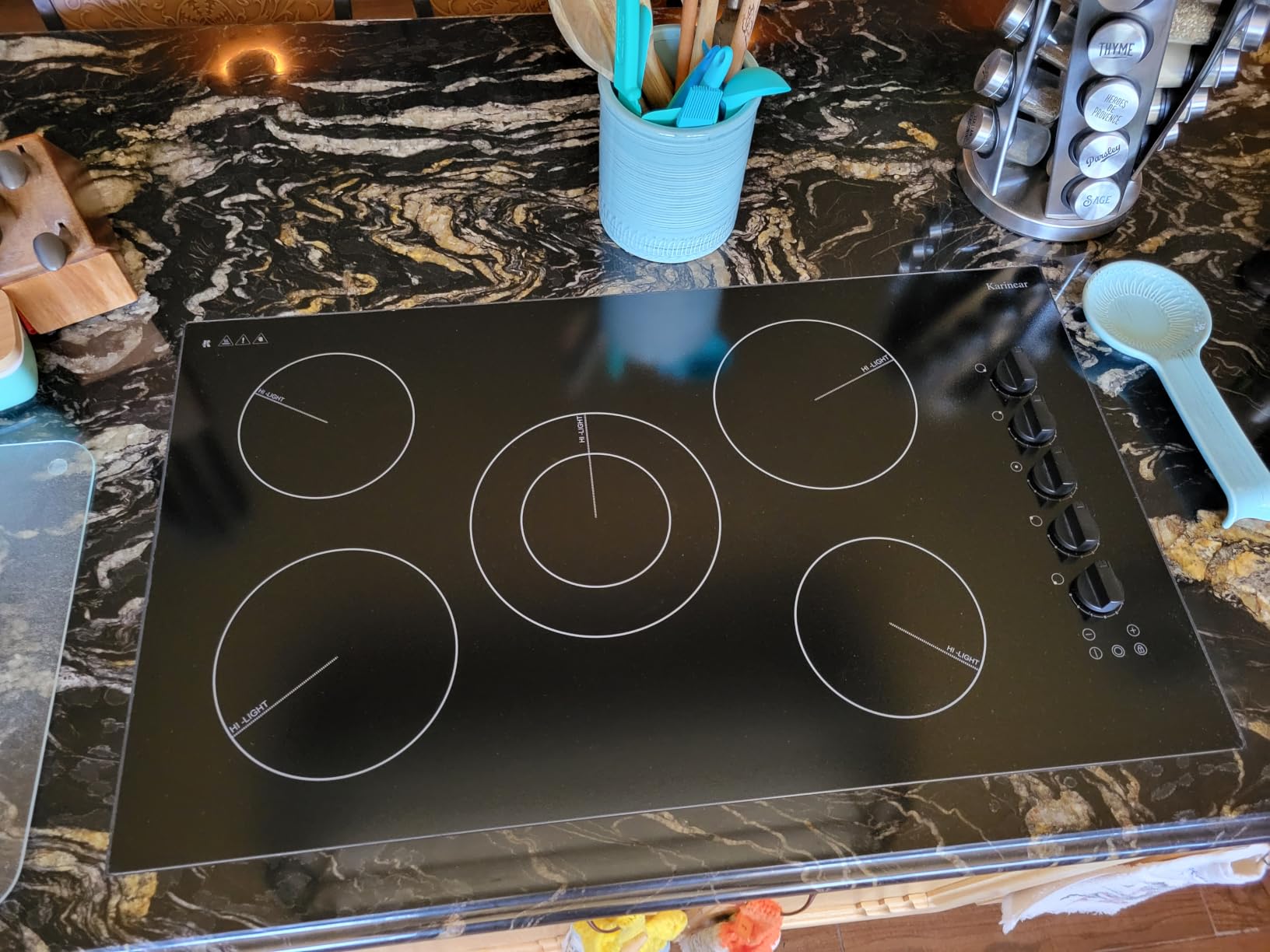 Karinear 36 Inch Electric Cooktop, 5 Burner Radiant Electric Stove Top customer photo 1