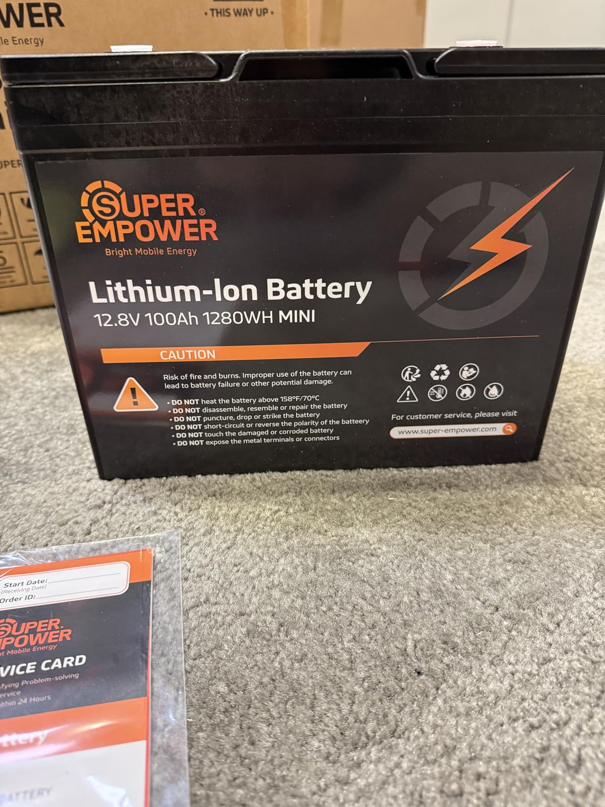 12V 100Ah LiFePO4 Battery, Group 24 Deep Cycle RV/Trolling Motor Battery customer photo 1