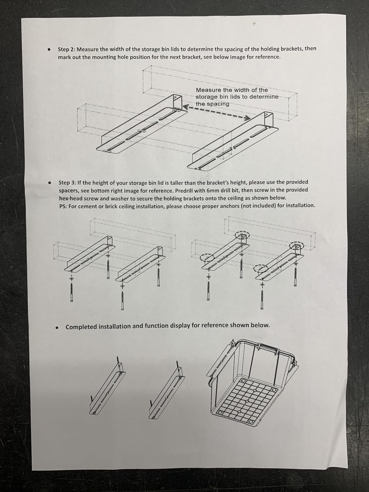 TORACK Garage Ceiling Bin Storage Rack, Overhead Tote Storage Rails customer photo 1