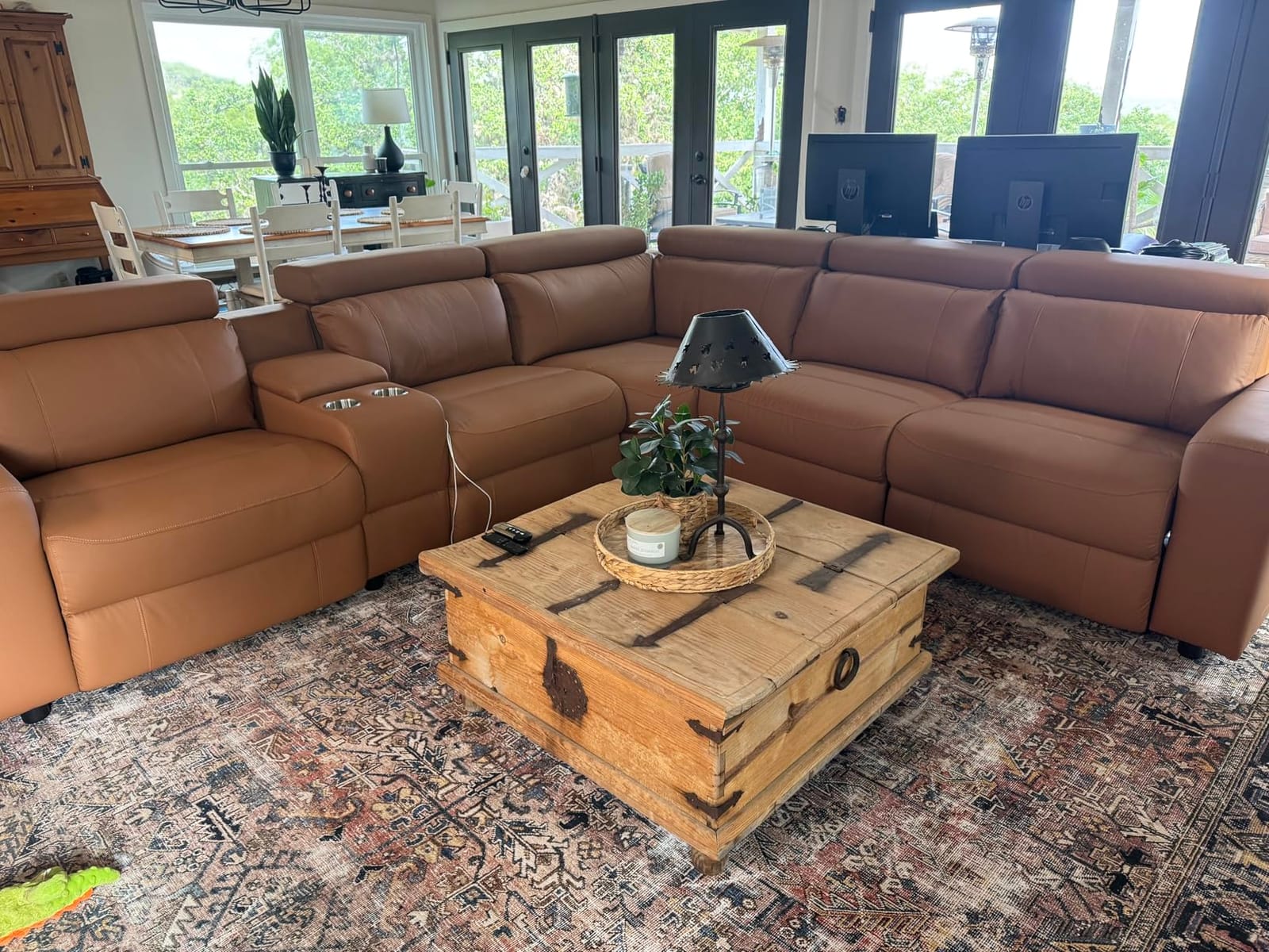Power Reclining Sectional, Sectional Recliner, Leather Reclining Sectional customer photo 1