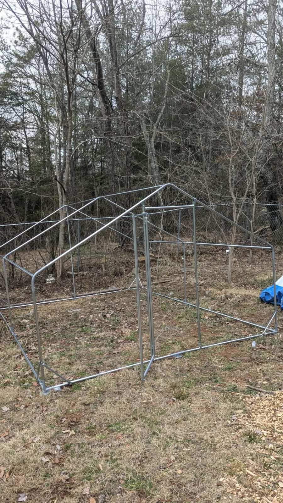 Aoxun Large Metal Chicken Coop, Outdoor Chicken Runs for Yard with Cover, Spire Roof Hen House Enclosure with Security Lock, Walk-in Cage Peak Hen House for Yard Farm (10x20x6.4 FT) customer photo 1