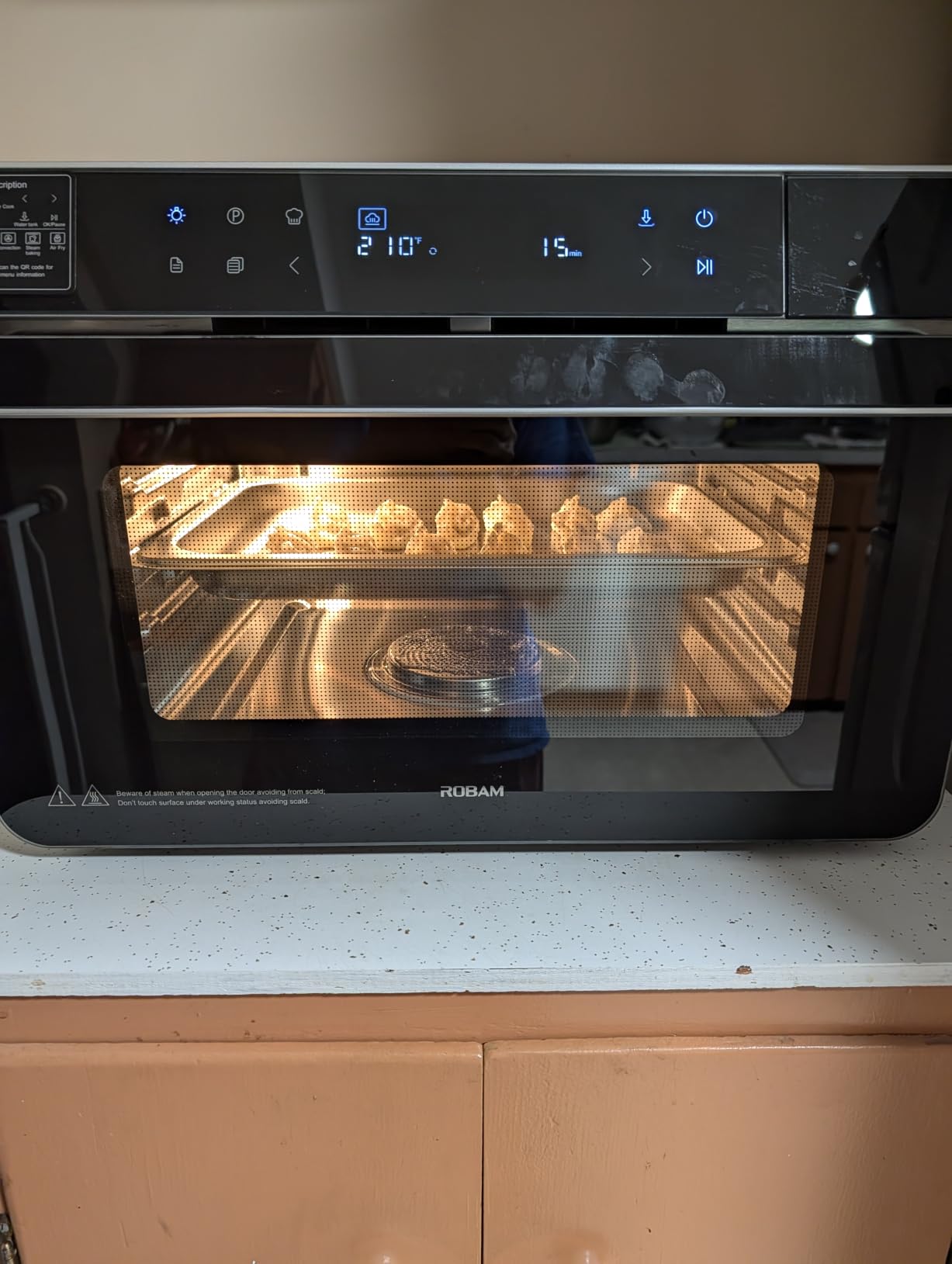 ROBAM Toaster Air Fryer Combi Oven, Countertop Steam Oven 14-in-1 with Convection Steam Roast & Bake, Multi-Stage Cooking, Self-Clean, 7 Modes, 30 Built-In Recipes, for Kitchen Pizza Baking (White) customer photo 1