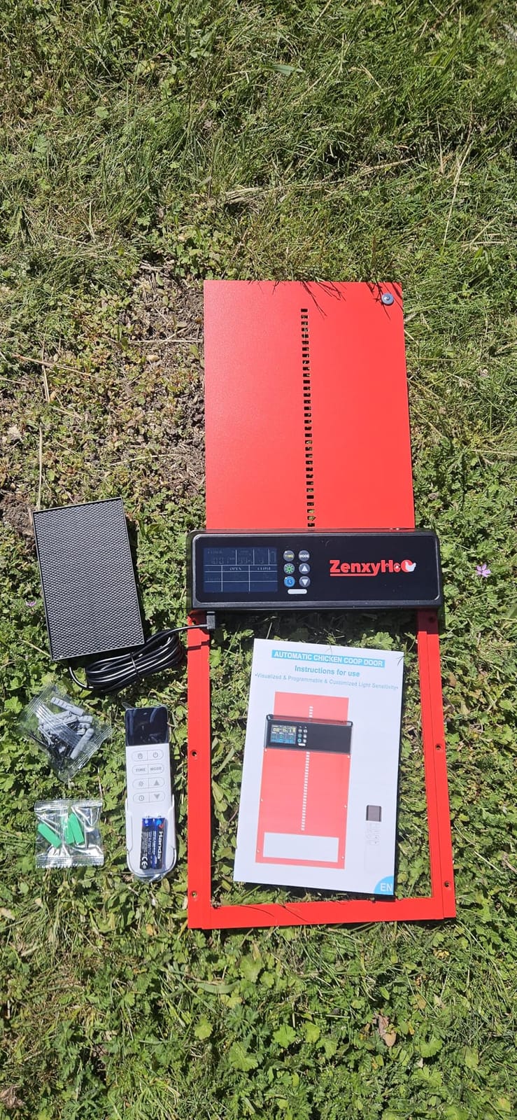 Solar Automatic Chicken Coop Door, Programmable Remote with 6 Modes (Red) customer photo 2