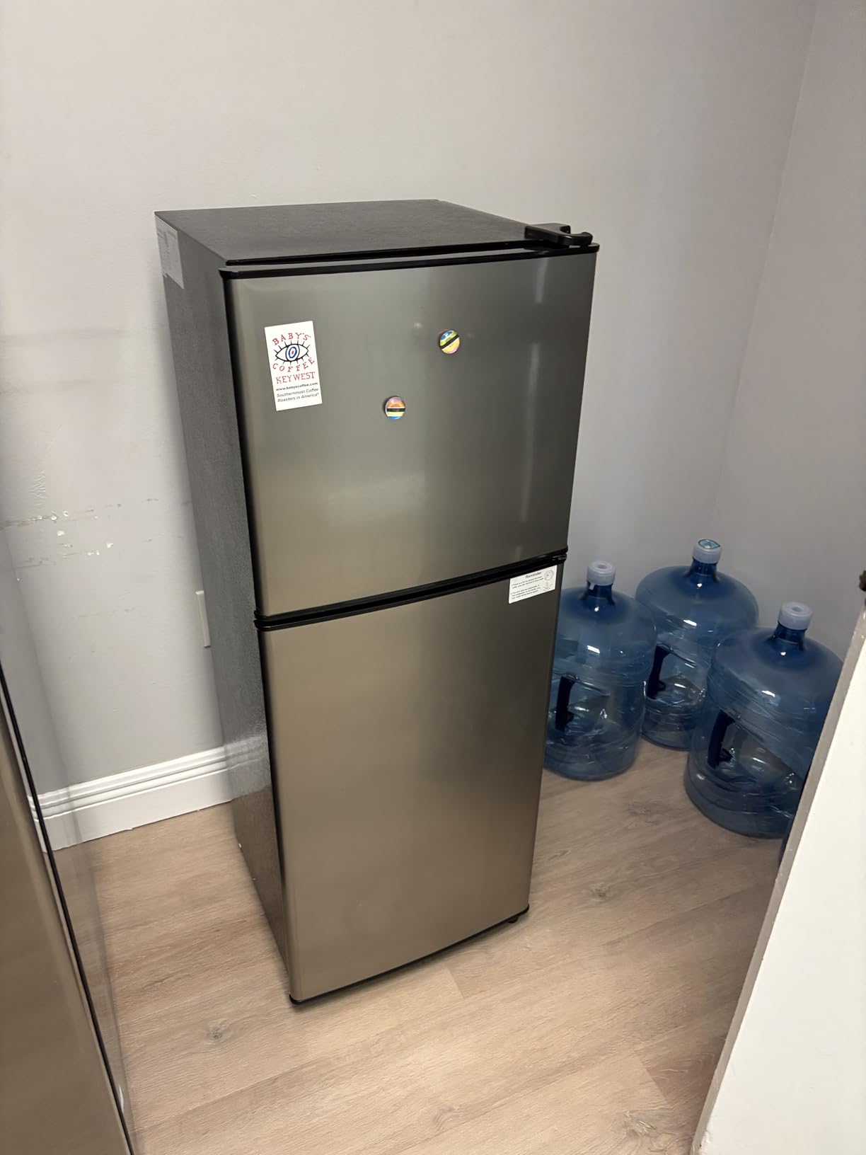 Antarctic Star Mini Fridge with Freezer, Double Door Compact Refrigerator, Adjustable Thermostat, Small Fridge for Bedroom Office Dorm Apartment,2.45 Cu.Ft,Black customer photo 1