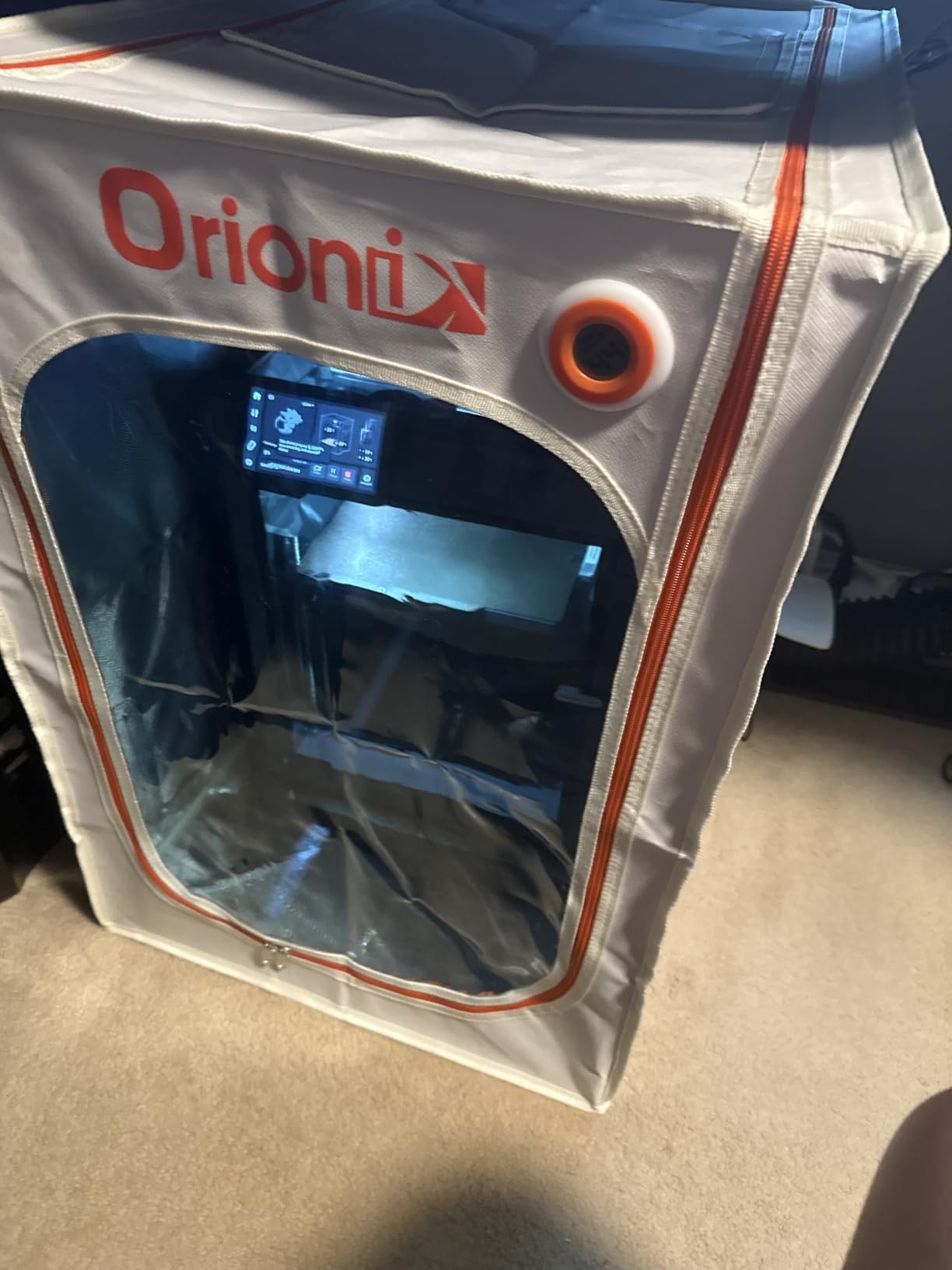 3D Printer Tent Enclosure for Anycubic Kobra X, Upgraded Large Cover with Ventilation & LED Light - Dustproof, Waterproof, Fireproof, Sound Dampening & Temperature Retaining, 19.7x26.8x28.3in customer photo 2