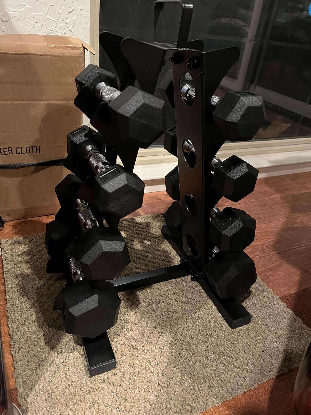 HANDBODE Hex Dumbbell Set of 2, Rubber Encased Fixed Dumbbells, 2.5-65 lb customer photo 2