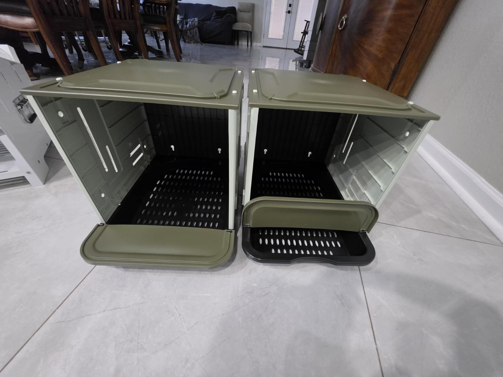 Roll Away Nesting Boxes for Chickens, 2 Compartment Chicken Nesting Box, Egg Collection Chicken Coop Nest Box (Large) customer photo 1