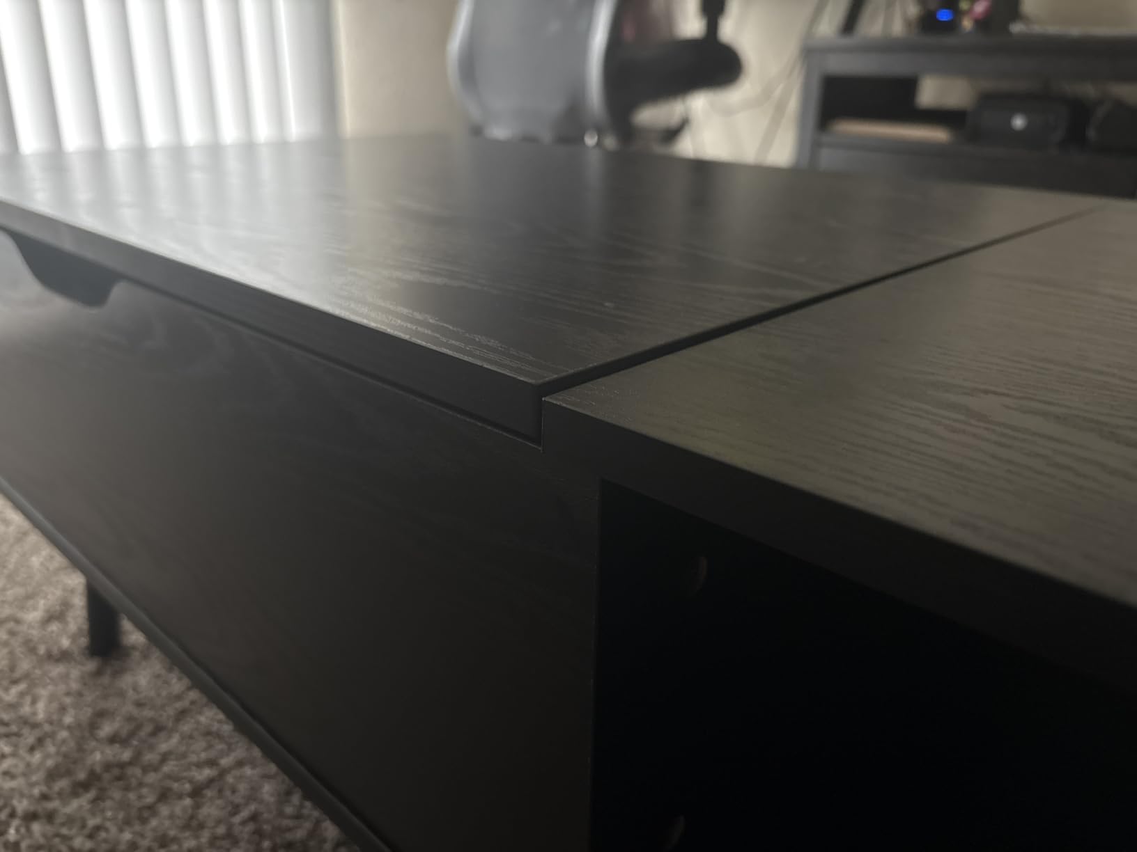 OLIXIS Coffee Table with Storage for Home Living Room Office, Black customer photo 1