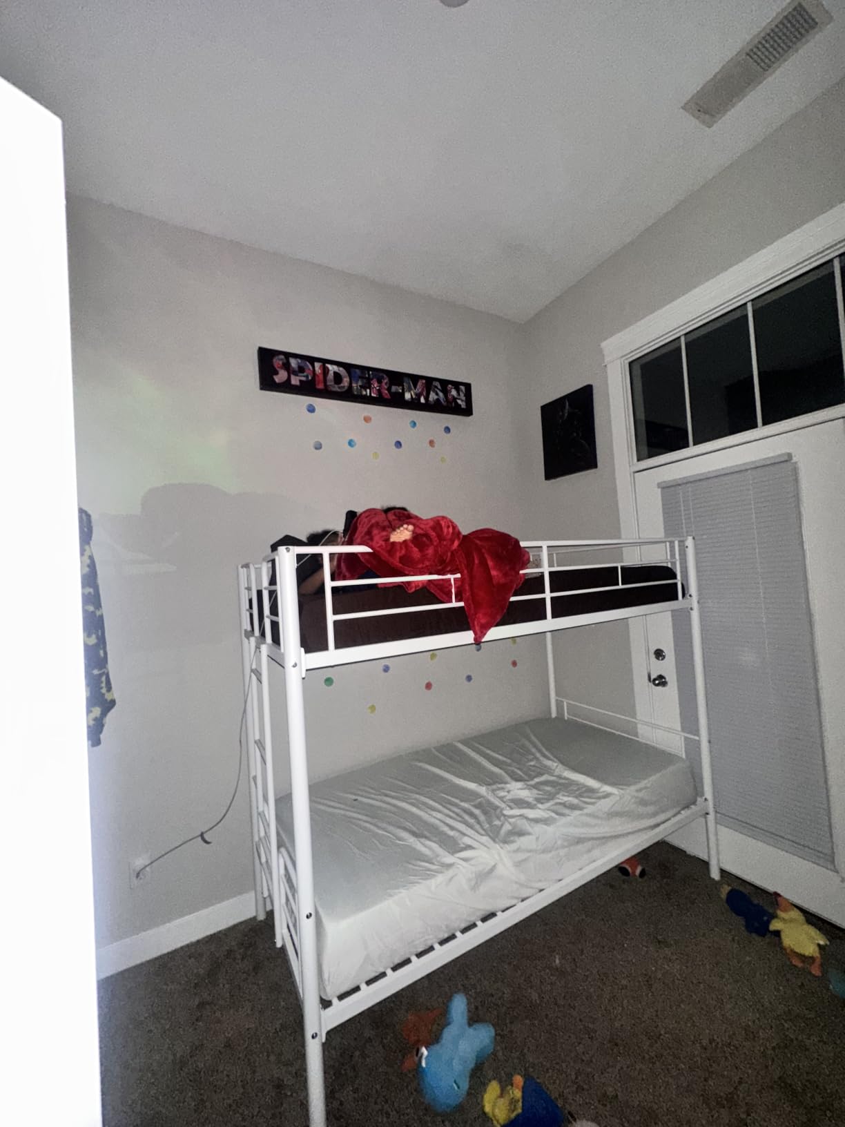 DUMOS Metal Bunk Bed Twin Over Twin with Ladder and High Guardrail, 400LBS customer photo 1