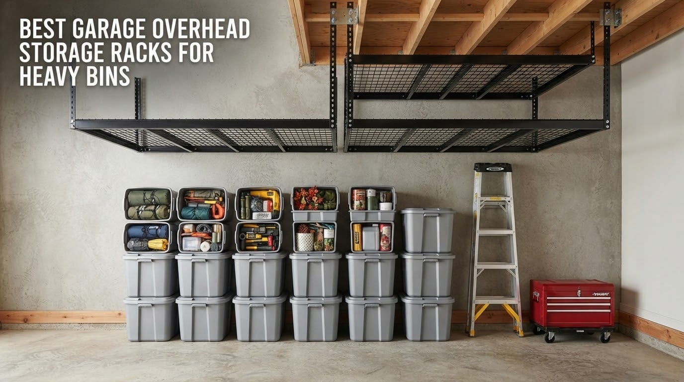 best garage overhead storage racks for heavy bins